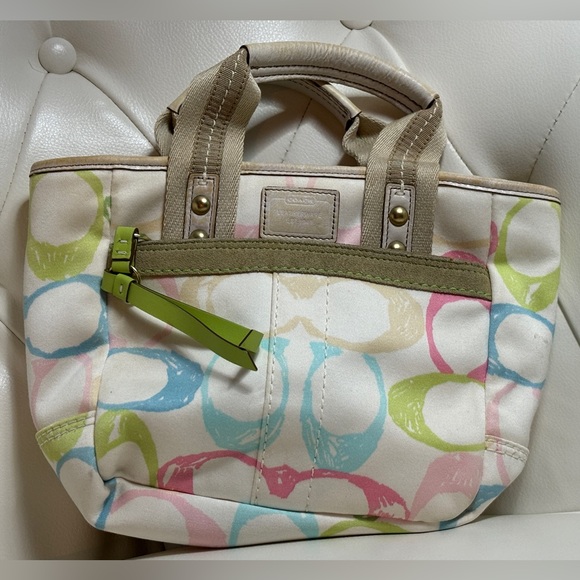 Coach Pastel Hampton Signature Scribble Womens Multi-Color Purse - Picture 10 of 14